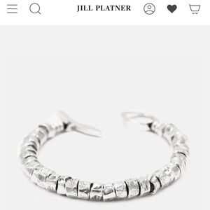 Silver Textured Disc Bracelet